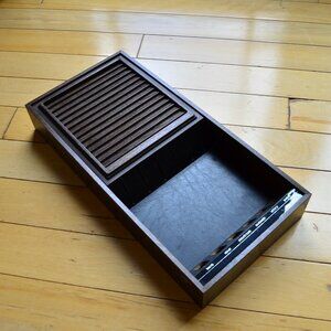 Vintage EKCO Flint Knife Holder Block Walnut Wall Mount